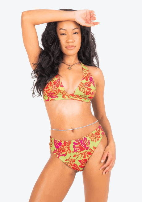 Isabelle Pennington-Edmead Bikini bottom Calypso High Waisted Bottoms in Neon Palm Print