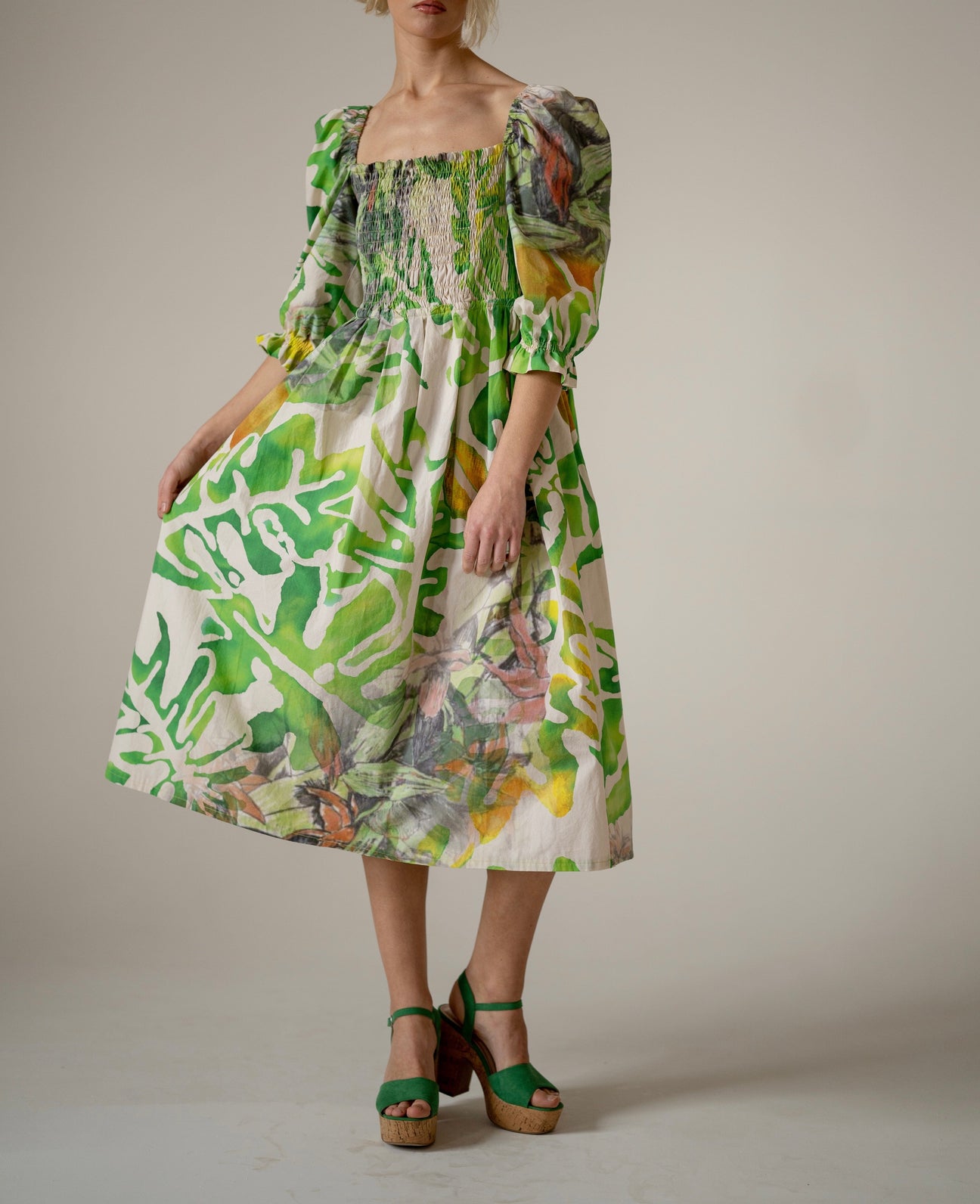 Isabelle Pennington-Edmead Palm Print dress