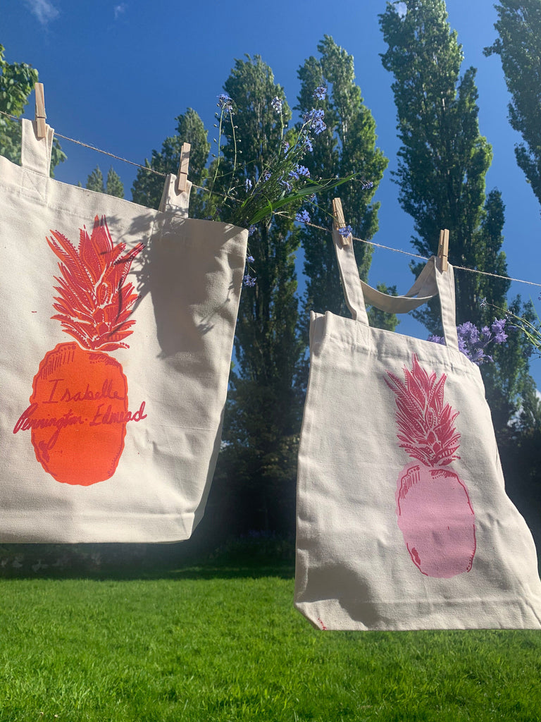 Isabelle Pennington-Edmead Special edition Pineapple canvas bags